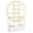 Modern 70.8 Inch Round Bookshelf With Two Drawers, Gold Trim Office Bookcase And White Tone