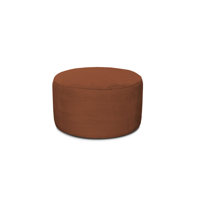 72cm Wide Circle Pouffe Ottoman, Orange