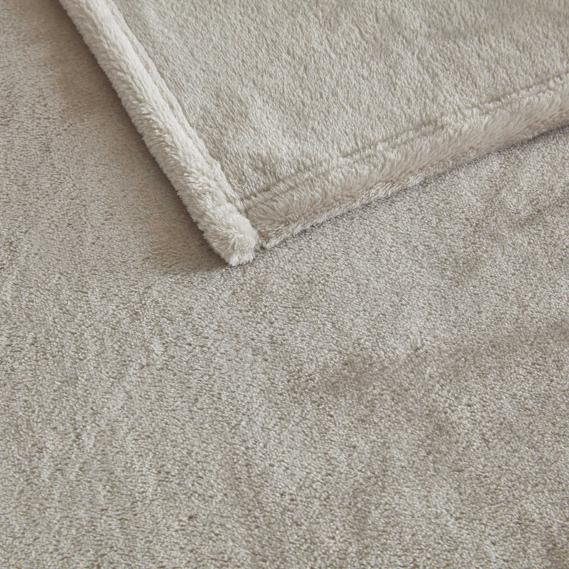Couverture réversible unie Martha Stewart Bedford, Gris, Grand lit