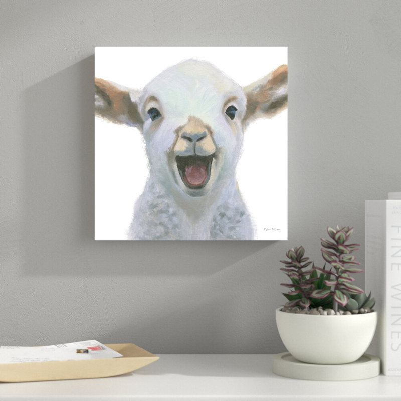 «Farm Friends I» par Myles Sullivan - reproduction d'art sur toile tendue, H 12 po x l 12 po