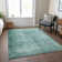 Machine Washable Indoor/Outdoor Xhevrie Teal Rug