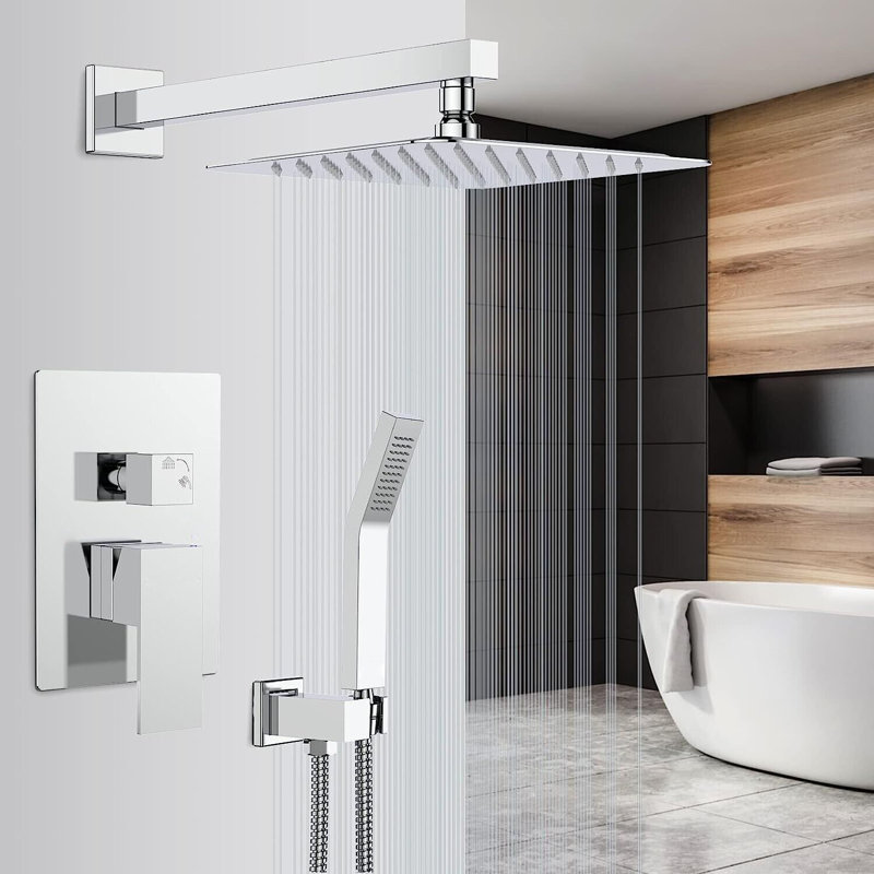 Système de douche complet avec valve brute, Chrome