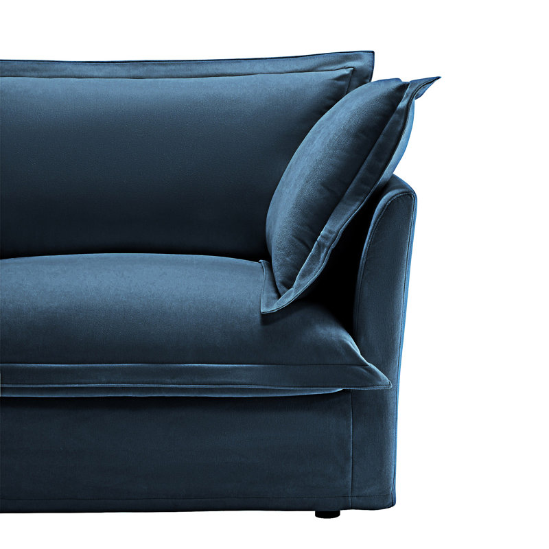 Ensemble de 2 chaises d'appoint Modern Armchairs, Chenille bleu