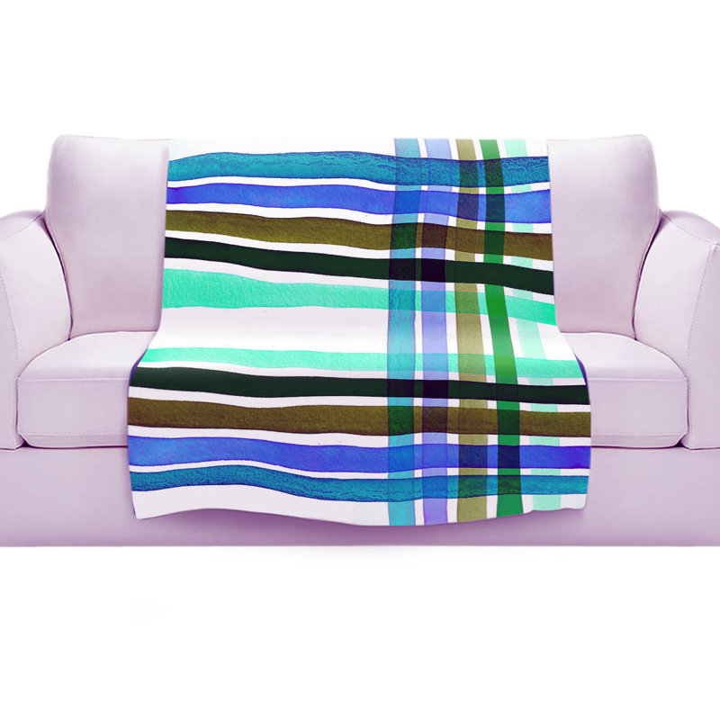 Couverture sherpa doux rayures écossais iii, l 51 po x L 60 po