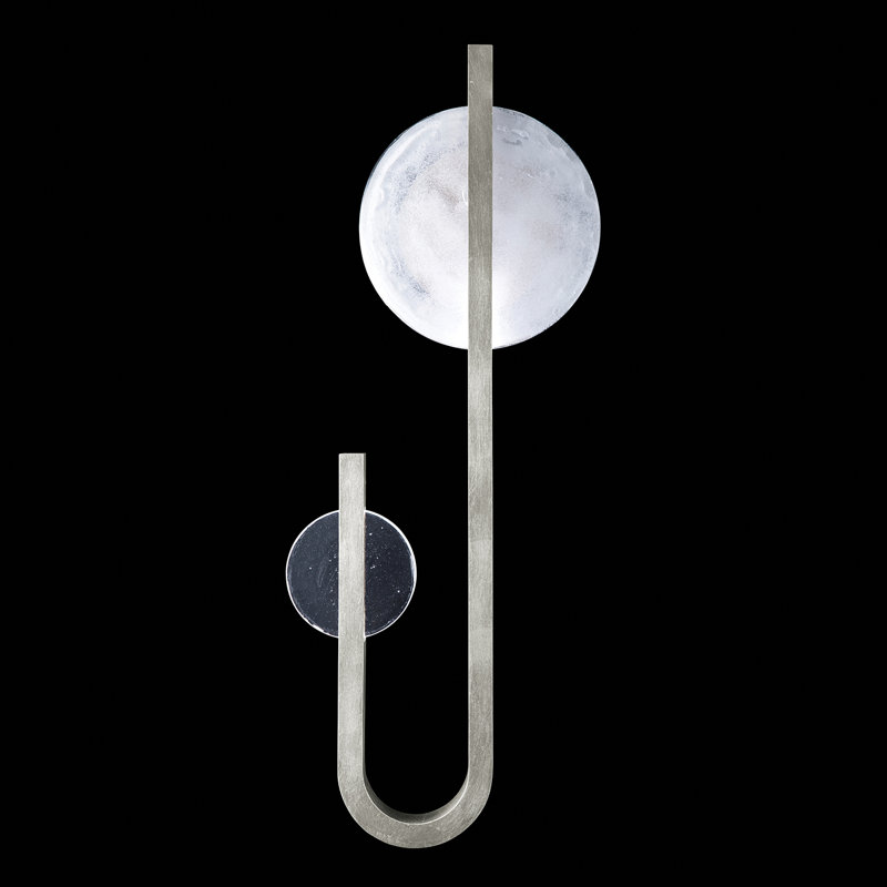 Selene Wrought Iron LED Flush Mounted Sconce, 36" H x 14.5" W x 3" D, Silver