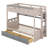 Bunk Bed With LED Lights, Wood Castle Style Bunk Bed With Storage Drawers And Shelf-1200093674-1200093675