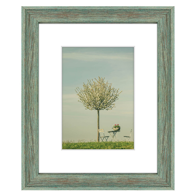 Cadre photo vert avec passe-partout blanc, L 8 po x H 10 po, Vert