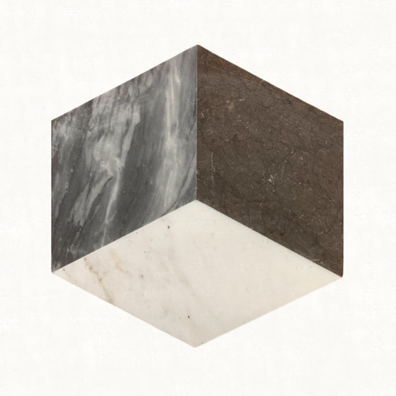 Hexagon Water-jet marble,White Gray Black 3 color, natural marble, for floor and wall,polished marble tile, natural stone, 1 box 12 pcs