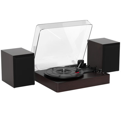 3 - Speed Bluetooth Vinyl Turntable Record Player With Stereo Speaker