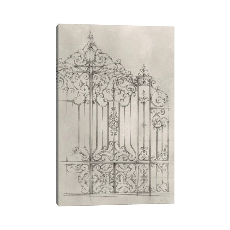 Iron Gate Design II by Ethan Harper - Wrapped Canvas Print, 20.32 cm H x 30.48 cm W