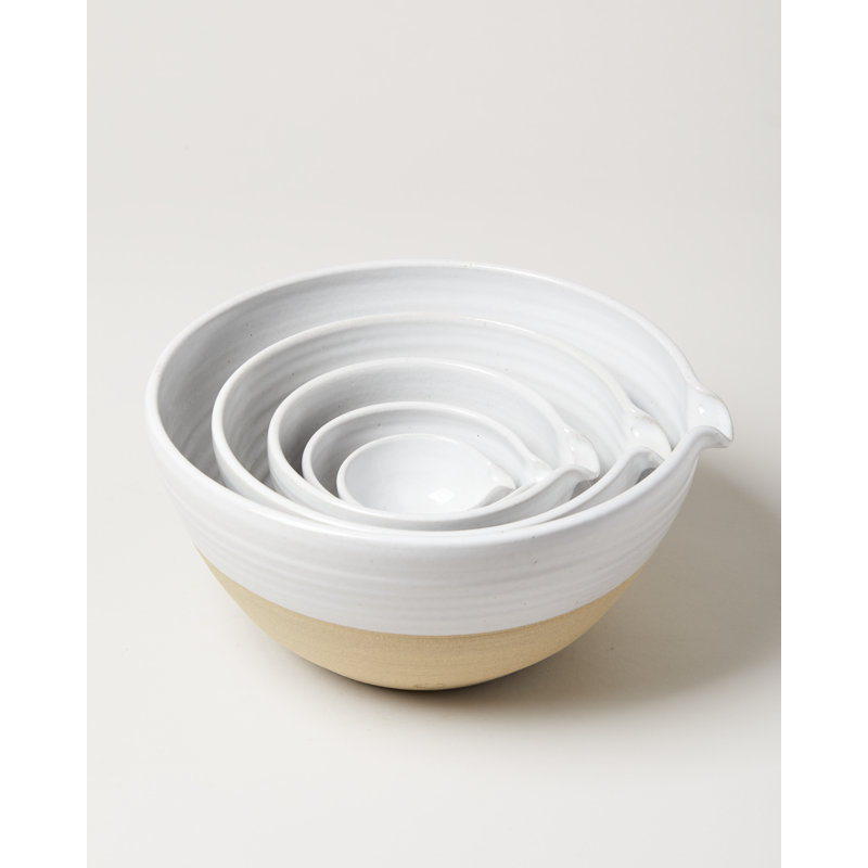 Medium Multicolor Ceramic Color Block Serving Bowl