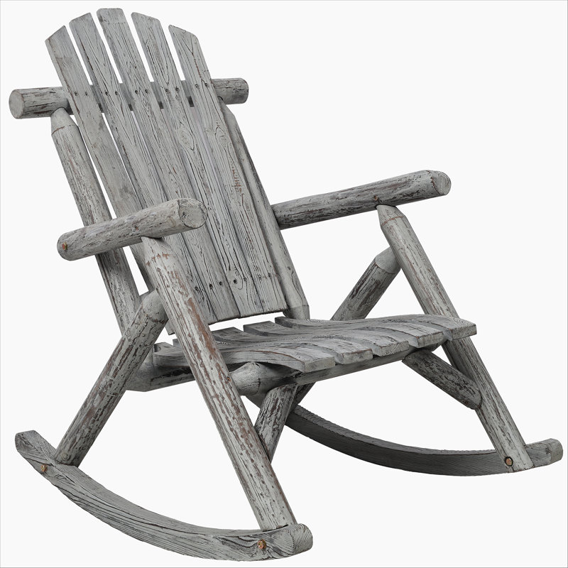 Chaise berçante de véranda en bois durable avec conception ergonomique pour la détente en plein air et un soutien robuste