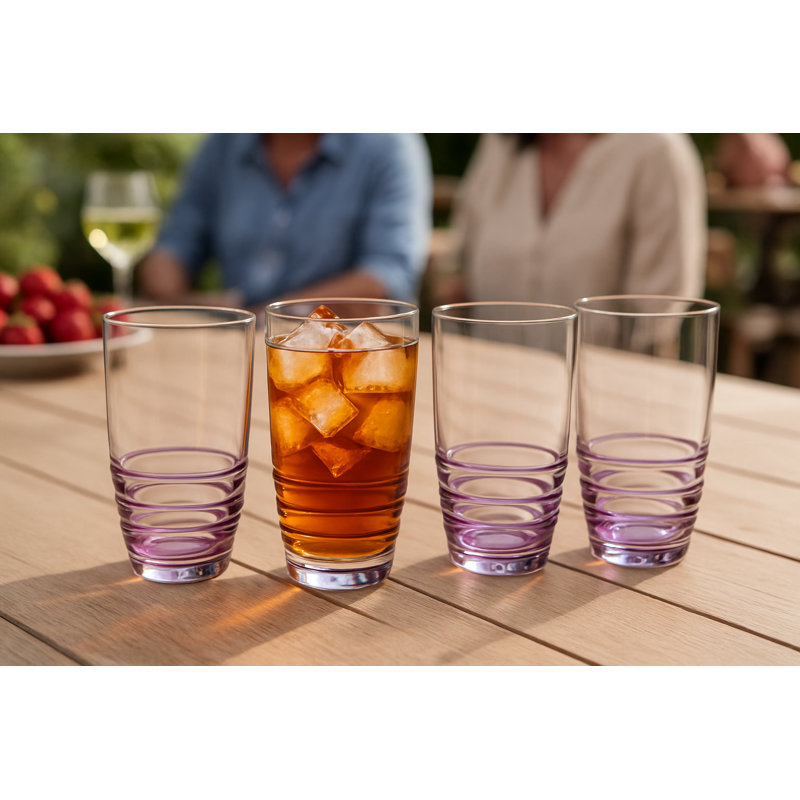 Ensemble de 4 verres en acrylique Swirl, 20 oz, Rose