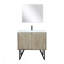 36 po X P 20 po De salle de bain rustique avec comptoir en quartz blanc, robinet en métal Miroir-119987258-119987265-119987260