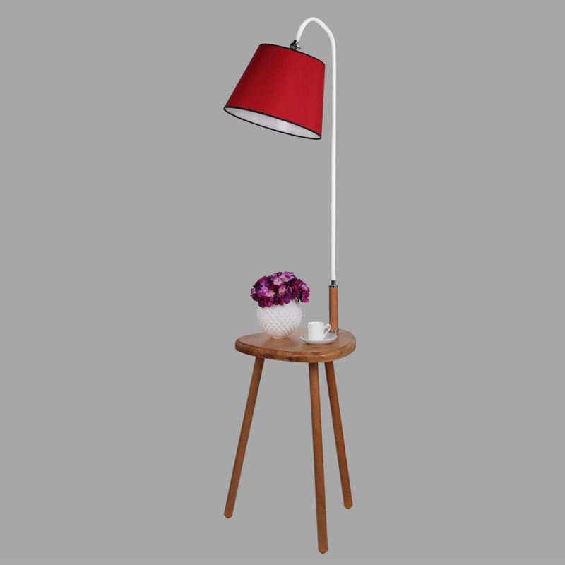 Scotland 160cm Tray Table Floor Lamp, Red, White