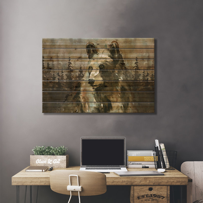 «Miyamoto Lodge Twilight II On Wood» par Carol Robinson, reproduction, H 18 po x l 26 po x P 1,5 po