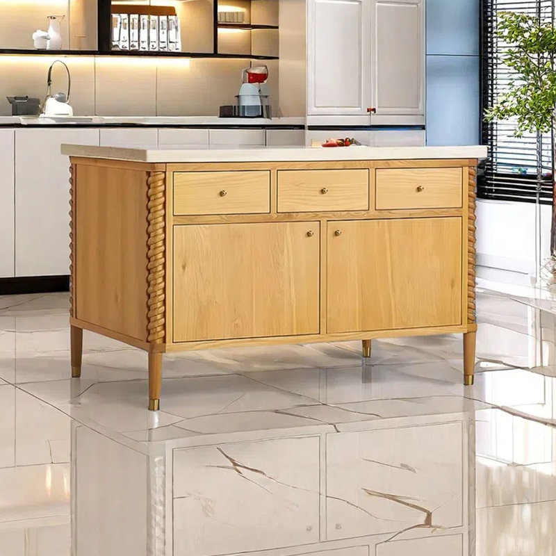 Solid wood kitchen island