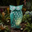 Statue de hibou en métal fabriqué à la main 14 po pour patio, balcon, décoration de table