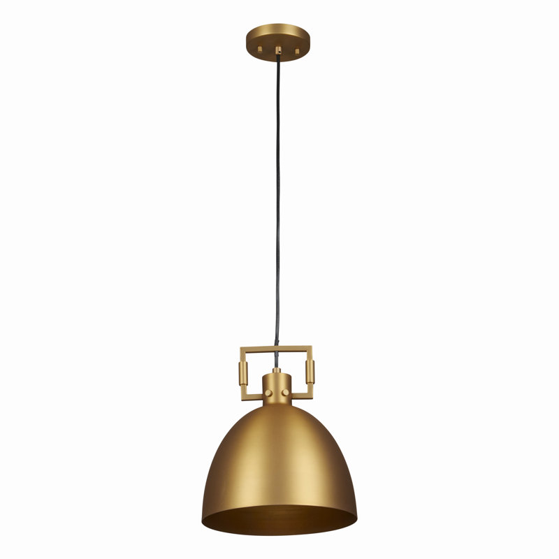 Luminaire suspendu en laiton antique 1 lumière, Laiton antique