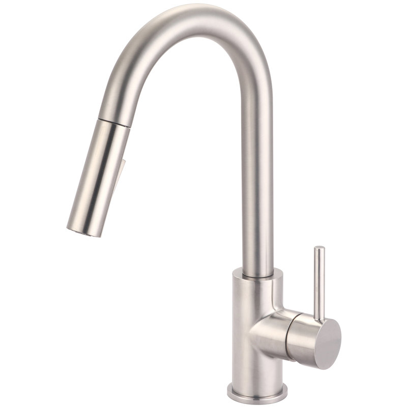 Olympia Faucets I2V Pull Down Kitchen Faucet, Brushed Nickel