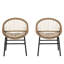 2 chaises chics avec structure en métal, coussins d'eau, brun et beige, P 25,25 po x l 24,02 po, H 33,31 po
