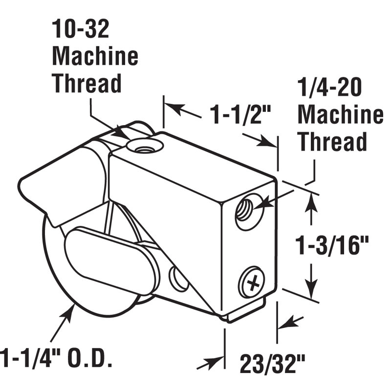 Prime-Line 1-1/4 in. Steel Ball Bearing Sliding Roller Assembly, for Fleetwood Doors (Single Pack)