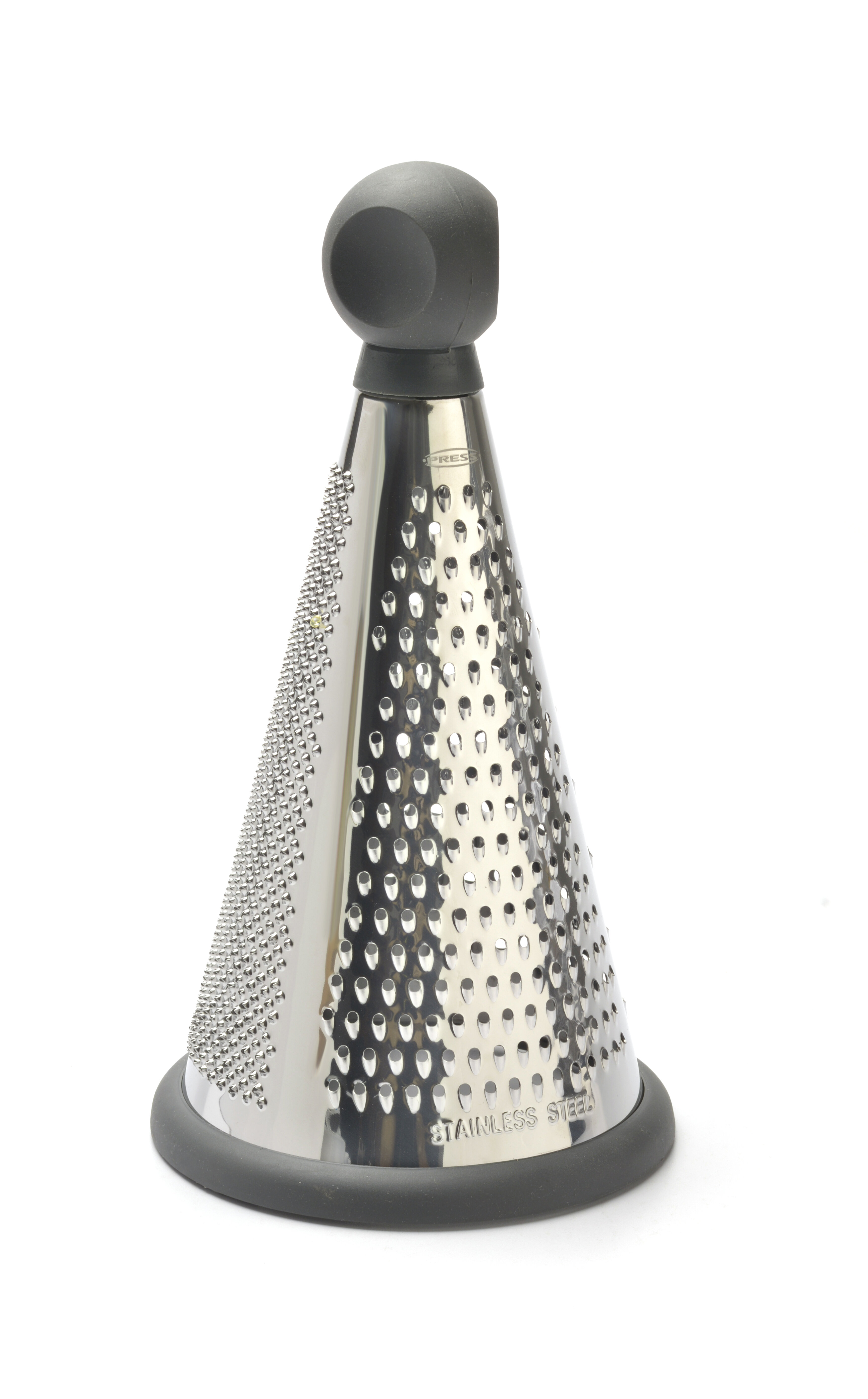 Press Grater 3-Sided Stainless-Steel, Ideal for Grating Cheese or Vegetables, Non-Slip Rubber. Premium Line.