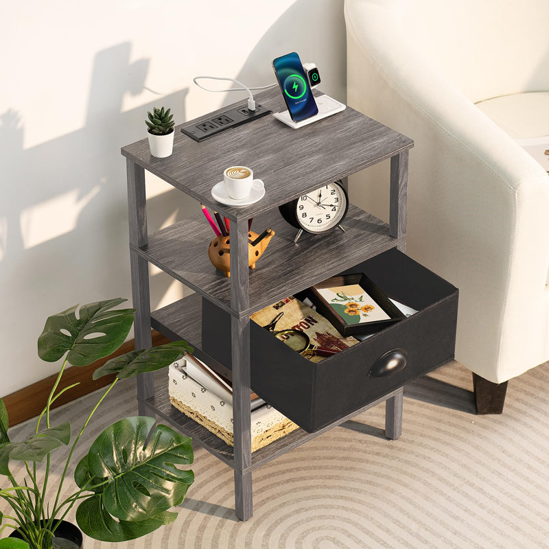 Casabonne End Table Set with Storage and Built-In Outlets