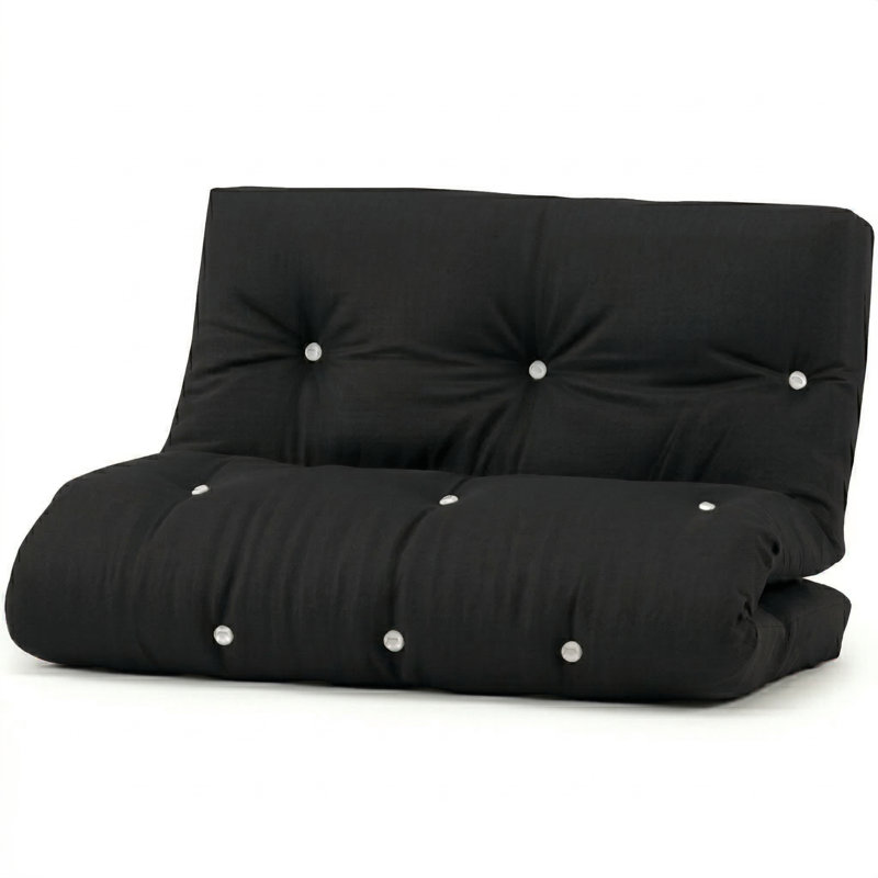 15cm Futon Mattress Futon  Mattress, 3 Seater 135x193cm, Black