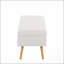 Banc en bois naturel et tissu crème