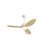 42inch 3 ABS Blades Indoor and Outdoor Ceiling Fan with Integrated LED and Remote Downrod,White and Natural Wood Grain-438892383-438892380-438892378