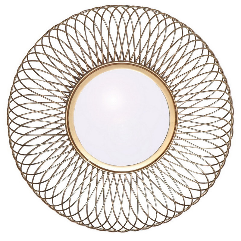 Fairweather Metal Flat Wall Mirror, Gold, 85cm H x 85cm W
