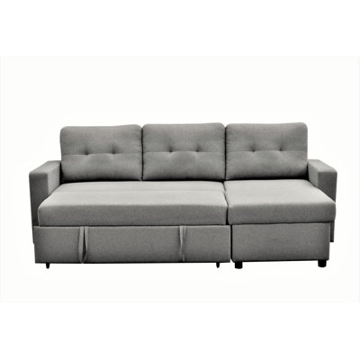 Convertible L-Shaped Sectional Sleeper Sofa Bed, Stylish Apartment Furniture, Saving Pull Out Couch For Small Spaces And Living Rooms