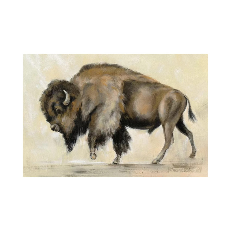 Bronze Buffalo by Silvia Vassileva - Wrapped Canvas Painting, 20.32 cm H x 30.48 cm W