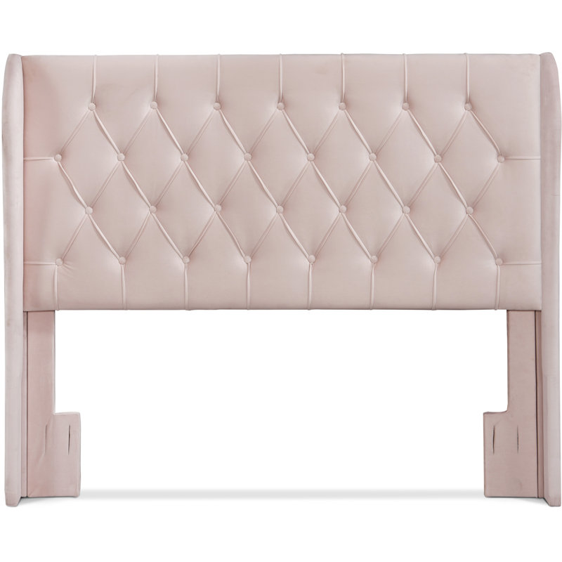 Upholstered Wingback Headboard, Queen, Dusty Mauve
