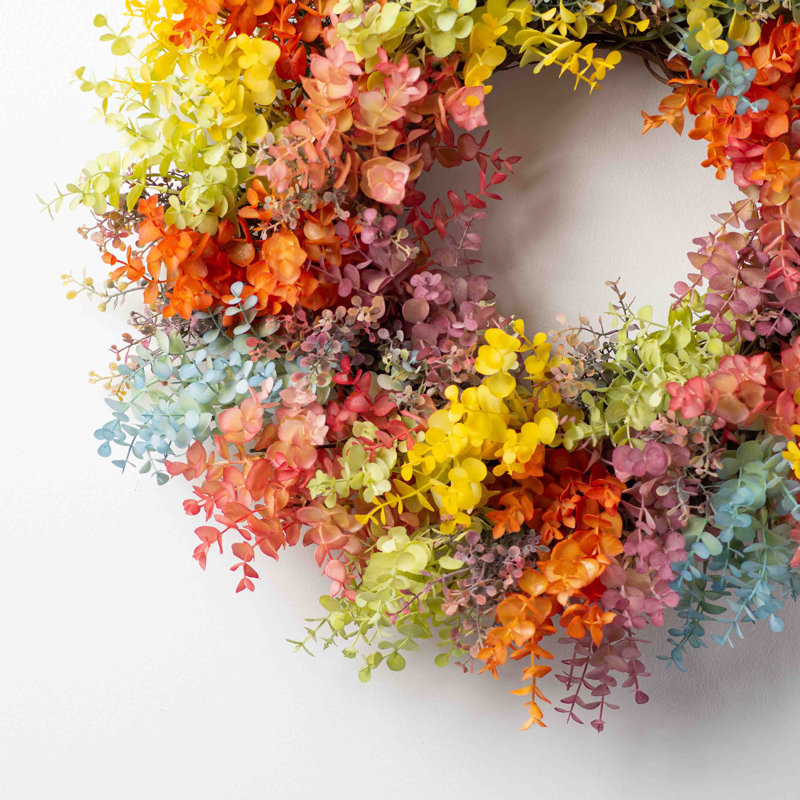 Handcrafted Faux Eucalyptus Wreath, 24" H x 24" W x 6'' D