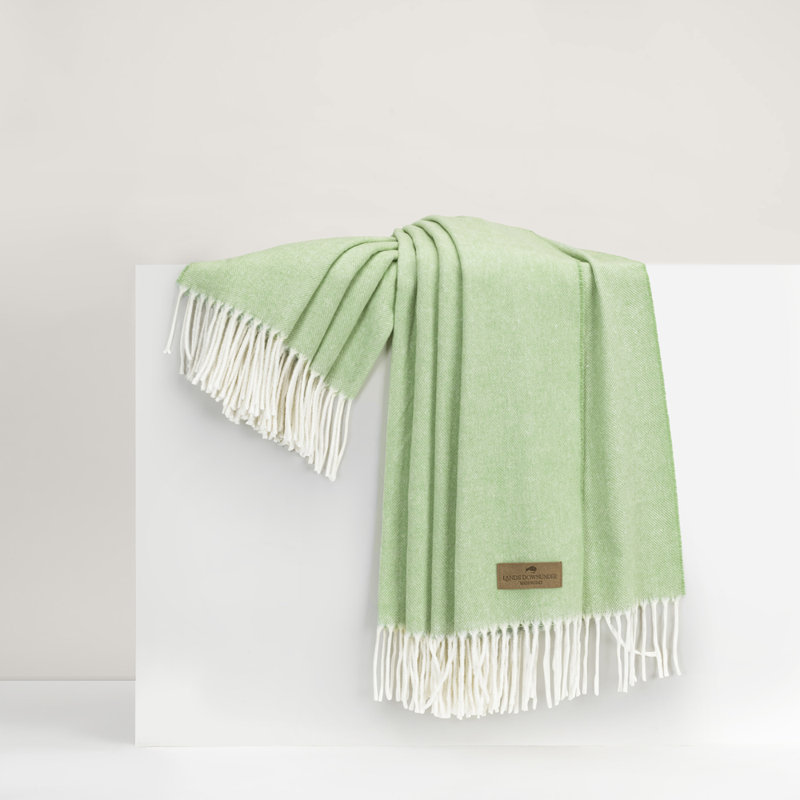 Italian Herringbone Throw Blanket, Agave