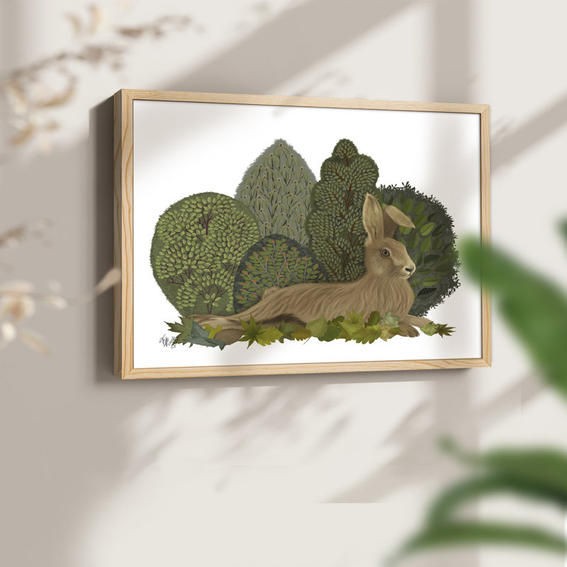 Hare inclinable en feuilles - reproduction encadrée - réarmable, Naturel, H 22 po x l 28 po