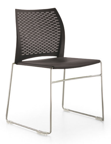 Chaise d'invité à traîneau réseau, Noir