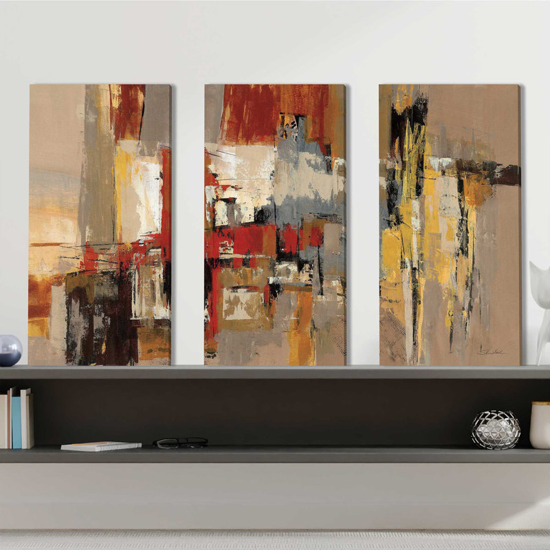 "Mélodie pour guitare et sax", ensemble de 3 impressions sur toile