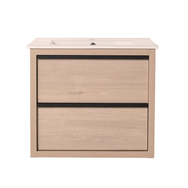 Meuble-lavabo 24 po avec 2 tiroirs, lavabo en céramique