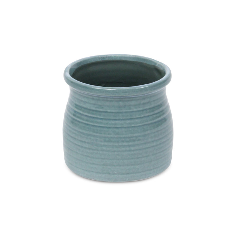 Pot à fleurs en céramique Mott, Vert, H 4,75 po x l 5 po x P 5 po