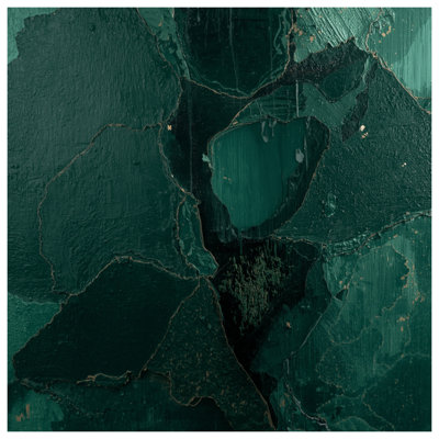 Textured Green Cracked Surface Bath Mat