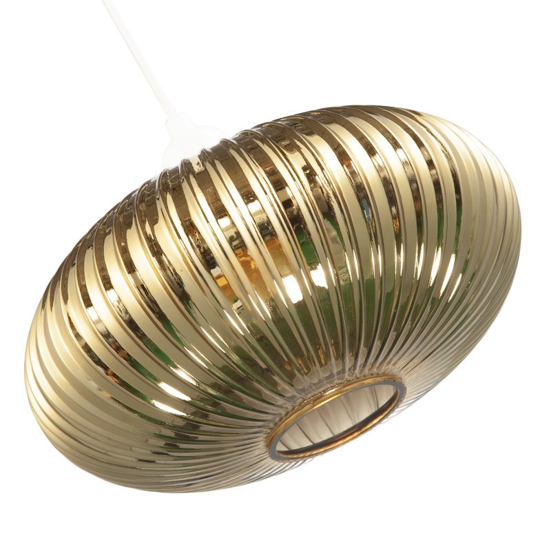 17cm H Glass Bowl Pendant Shade ( Screw On ), Gold