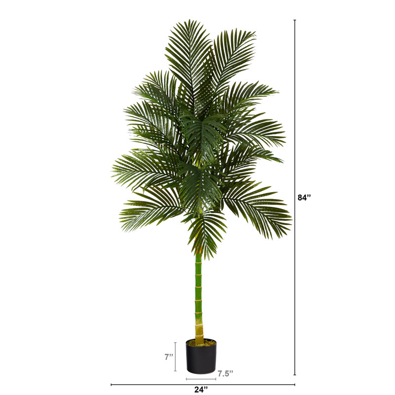 Palmier artificiel en pot, H 84 po x l 24 po x P 24 po