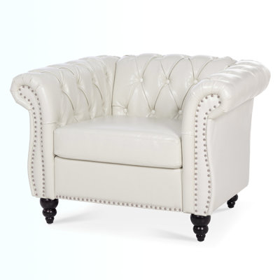 Clide 32.09'' Wide Tufted Chesterfield Chair -  Alcott HillÂ®, 71E091ECAC134EDCB5FDA55F4E6BED50