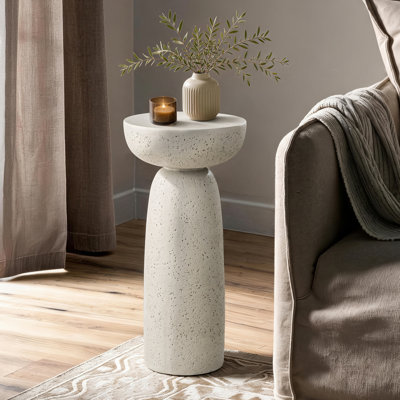 Alivia 24.6" Modern Round Pedestal Accent Table