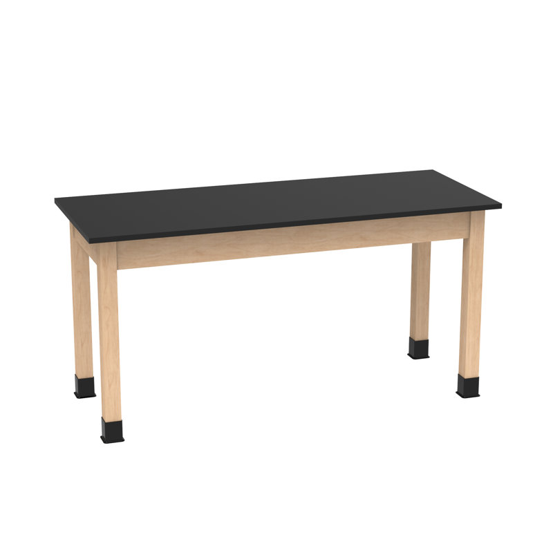 Série de tables à tablier PerpetuLab, Résine phénolique noire / érable, H 30 po x L 48 po x l 30 po