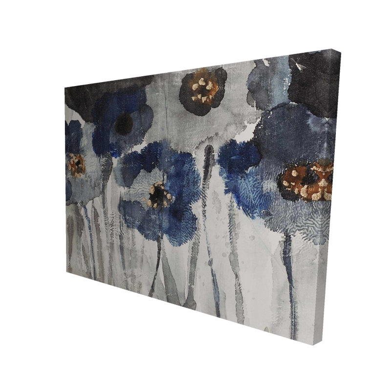  Fleurs floues - Toile botanique pour décoration de chambre à coucher, H 48 po x l 36 po