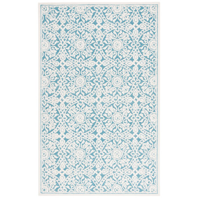 Tapis géométrique en laine touffeté à la main